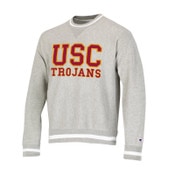 USC Trojans Men's Champion Gray Vintage Wash Reverse Weave Yarn Dyed Sweatshirt
